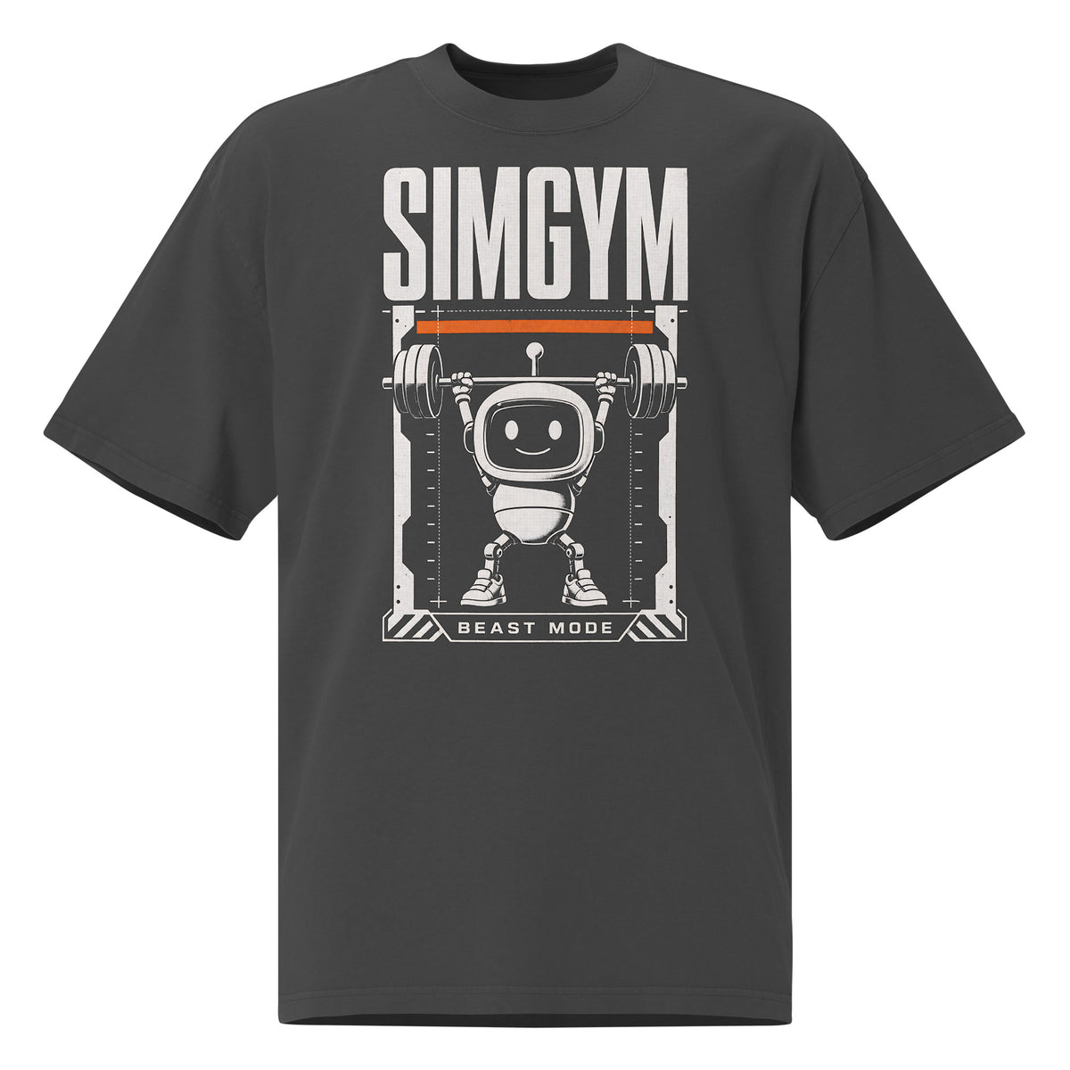 SimGym Load Frame T-Shirt in Faded Black - front view