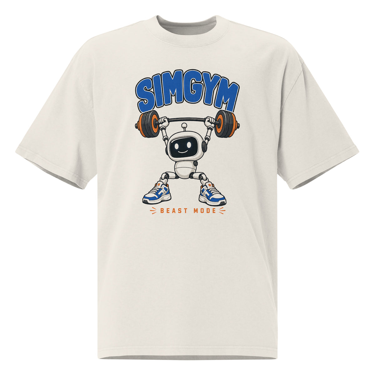 SimGym Heavy Lift T-Shirt in Faded Bone - front view