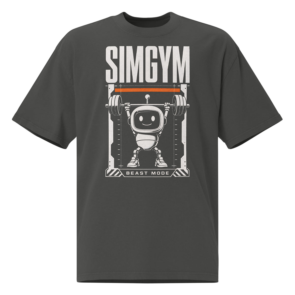SimGym Load Frame T-Shirt in Faded Coal - front view
