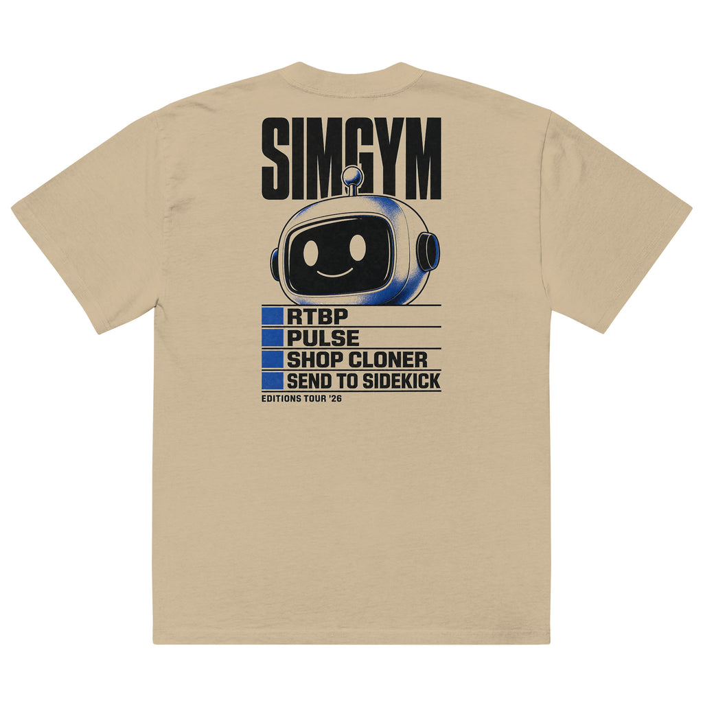 SimGym Feature Manifest T-Shirt in Faded Khaki - back view