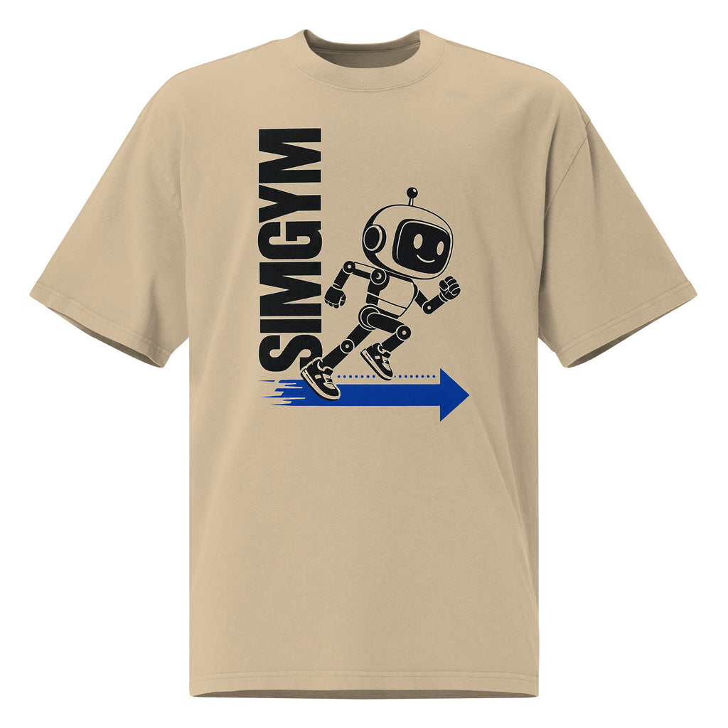 SimGym Motion Diagram T-Shirt in Faded Khaki - front view