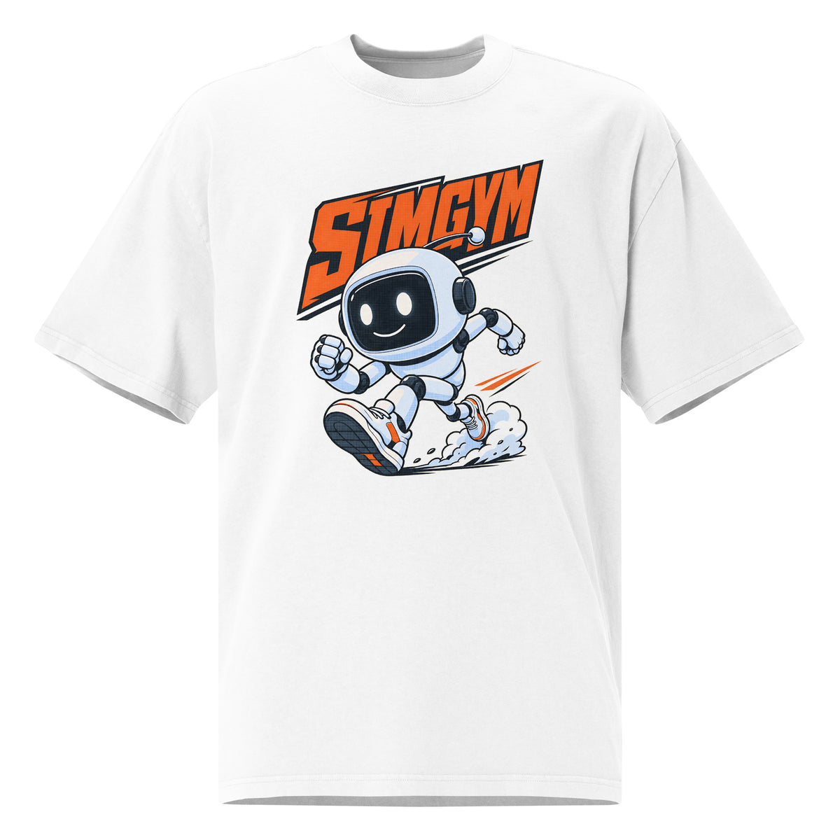 SimGym Sprint T-Shirt in Faded White - front view