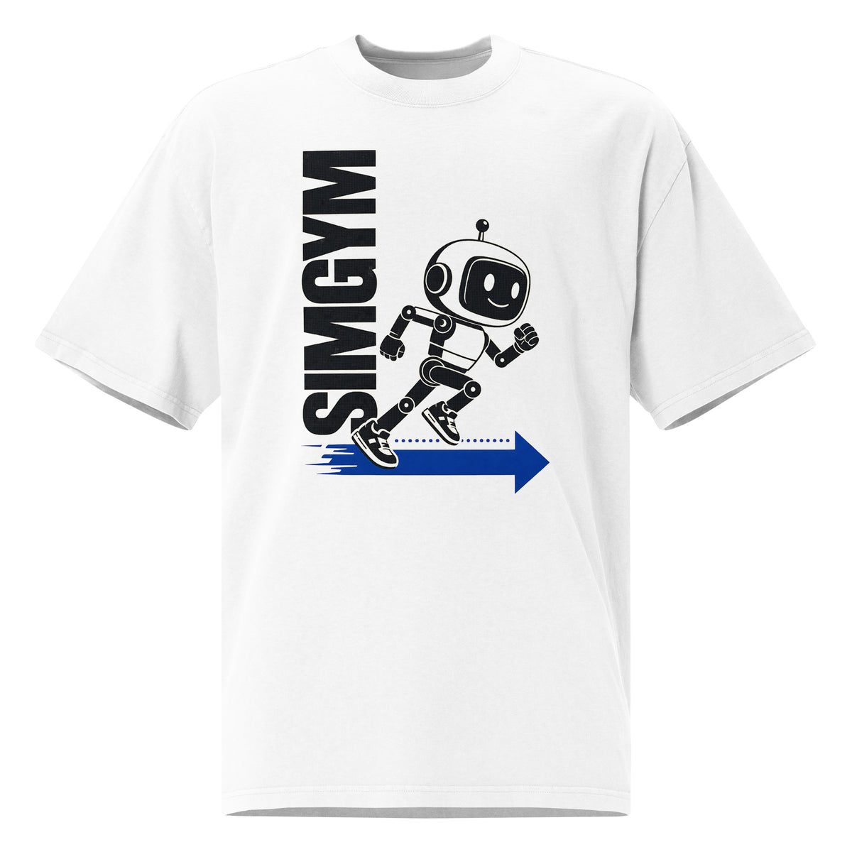 SimGym Motion Diagram T-Shirt in Faded White - front view
