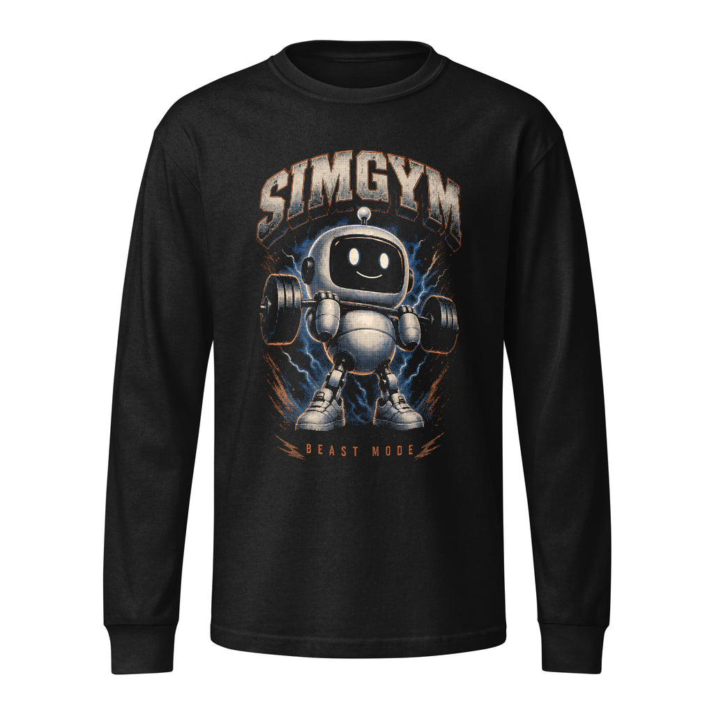 SimGym Beast Mode Long Sleeve in Black - front view
