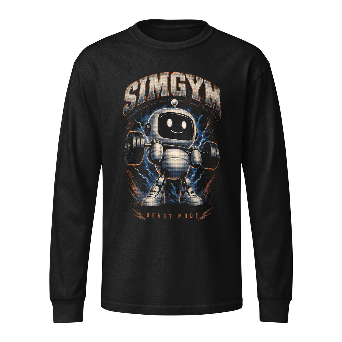 SimGym Beast Mode Long Sleeve in Black - front view