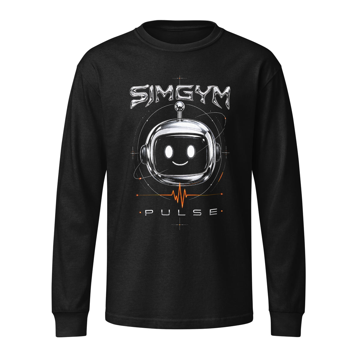 SimGym Chrome Signal Long Sleeve in Black - front view