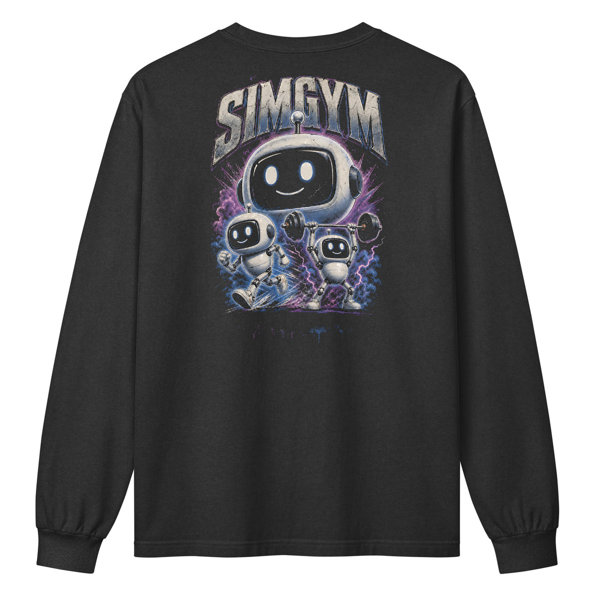 SimGym Robot Bootleg Long Sleeve in Washed Black - back view