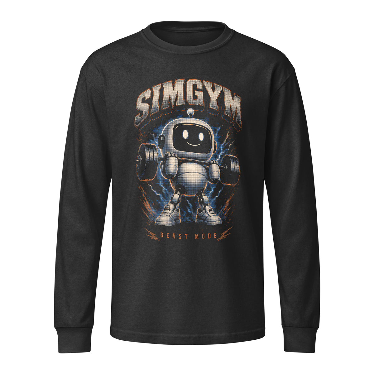 SimGym Beast Mode Long Sleeve in Washed Black - front view