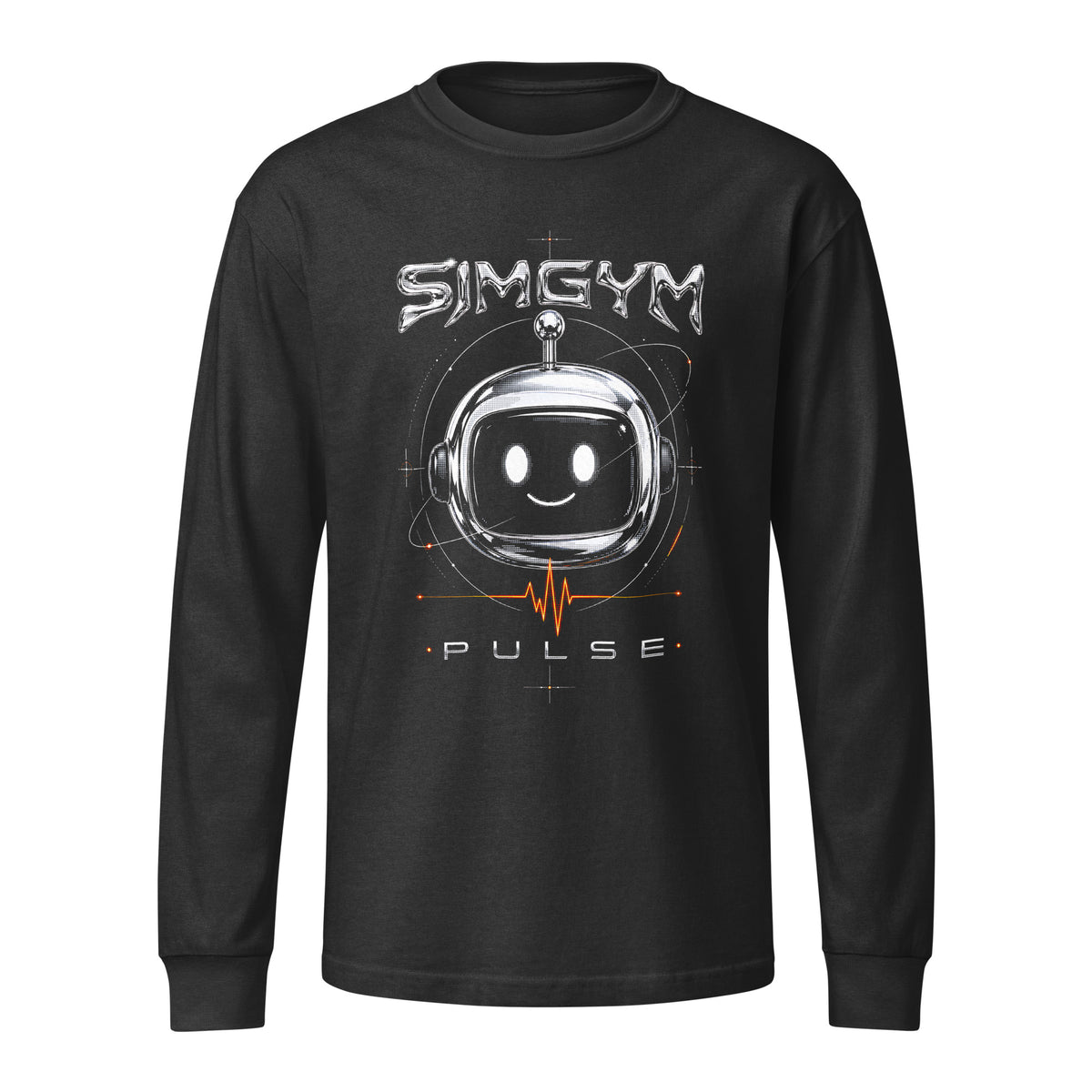 SimGym Chrome Signal Long Sleeve in Washed Black - front view