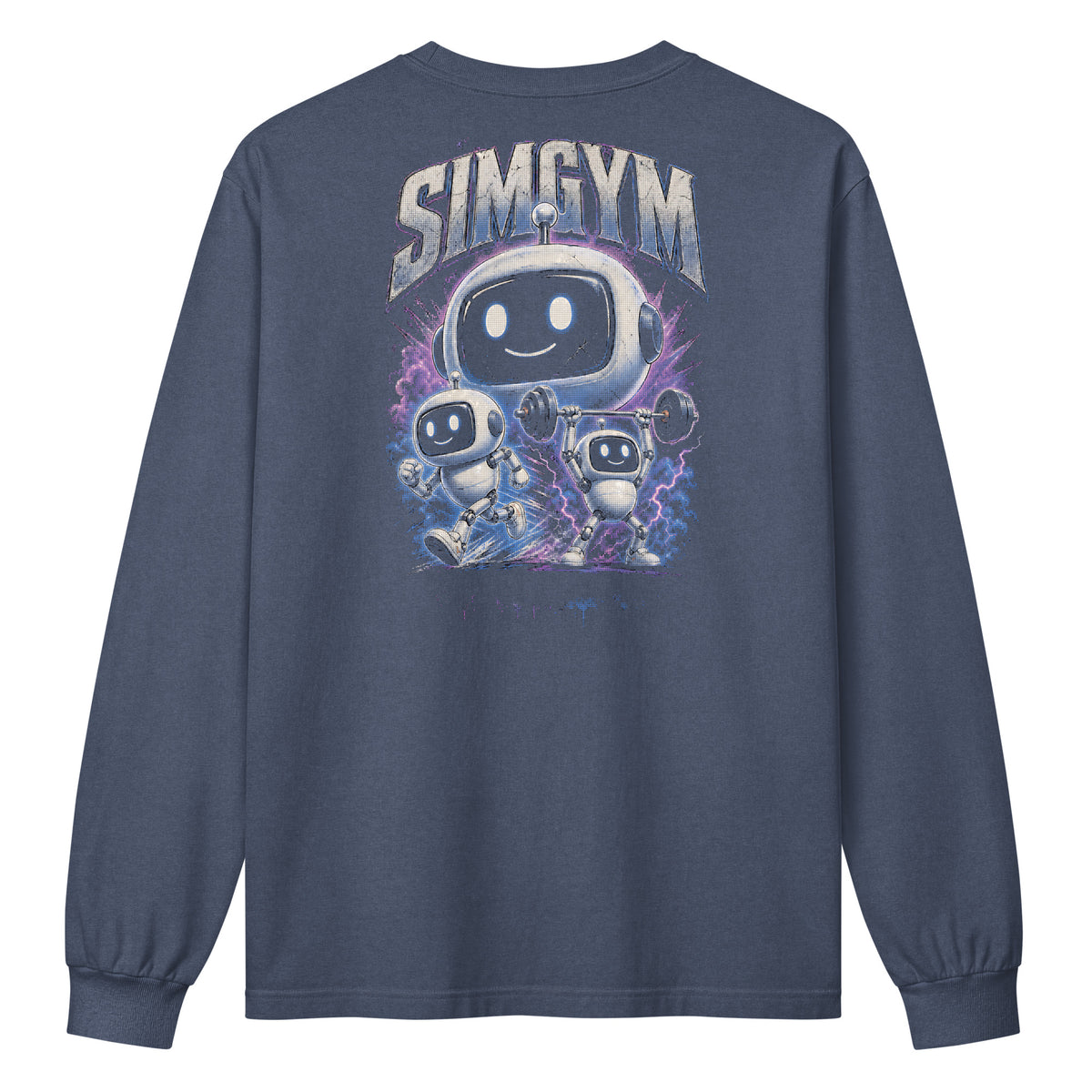 SimGym Robot Bootleg Long Sleeve in Washed Navy - back view