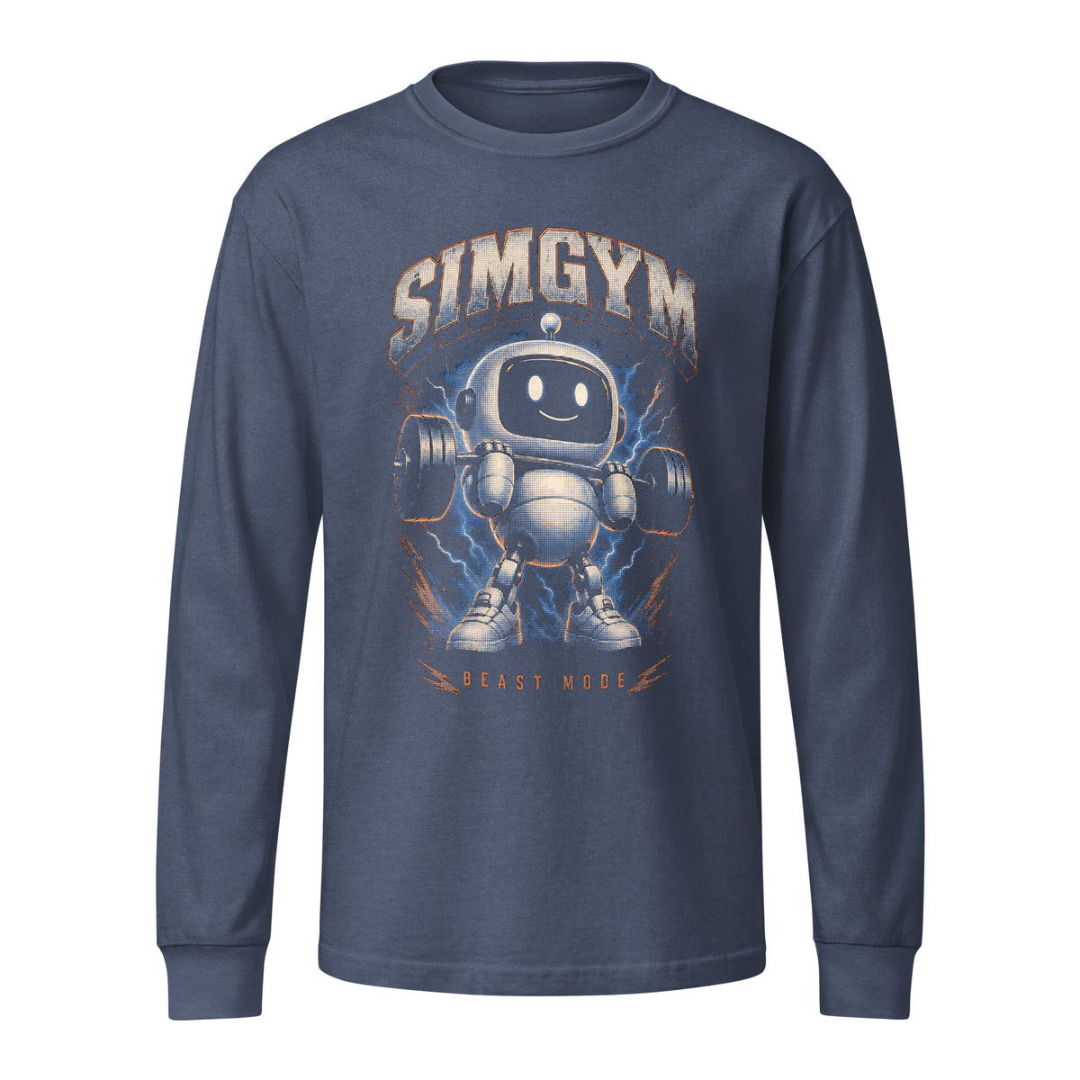 SimGym Beast Mode Long Sleeve in Washed Navy - front view