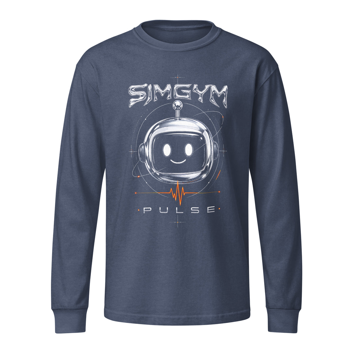 SimGym Chrome Signal Long Sleeve in Washed Navy - front view