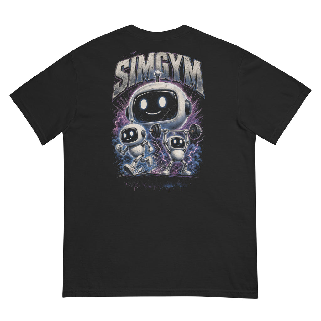 SimGym Robot Bootleg T-Shirt in Black - back view
