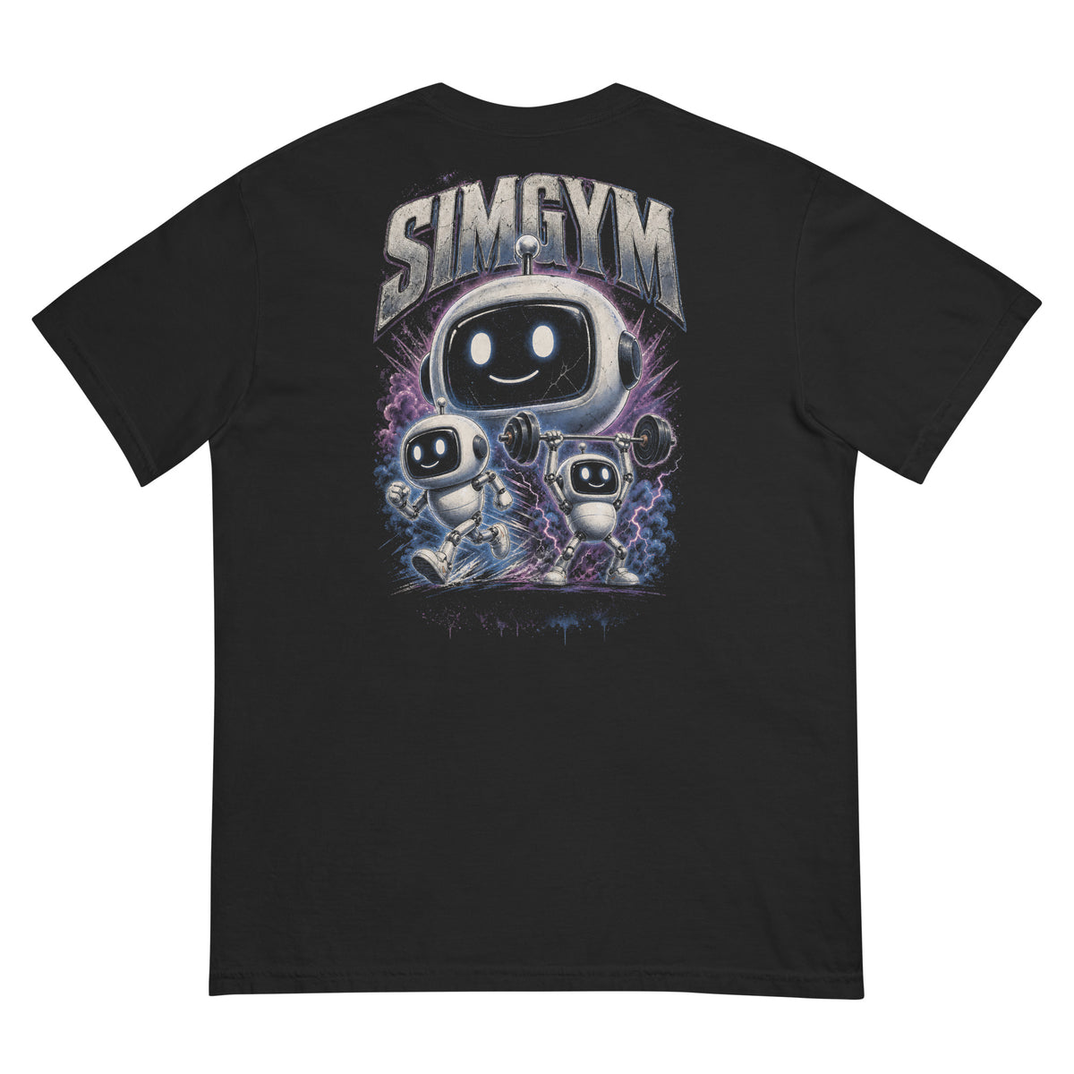 SimGym Robot Bootleg T-Shirt in Black - back view