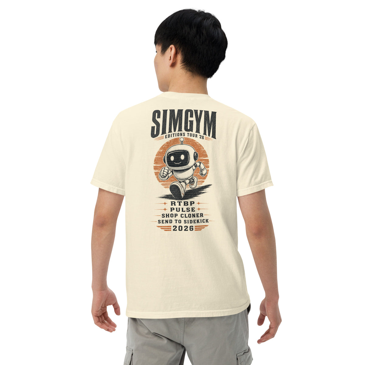SimGym Editions Tour '26 T-Shirt in Ivory - back view