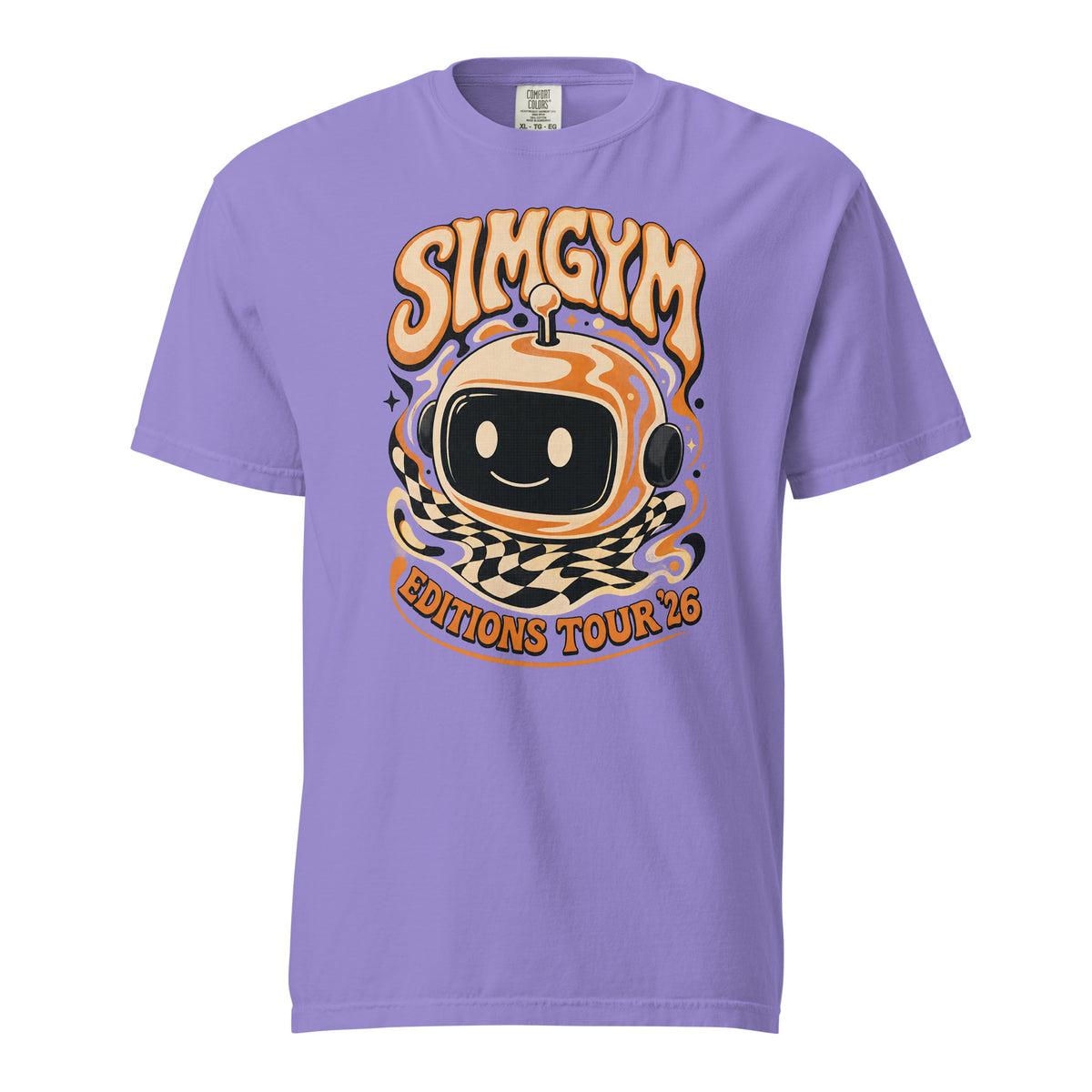 SimGym Liquid Grid T-Shirt in Violet - front view