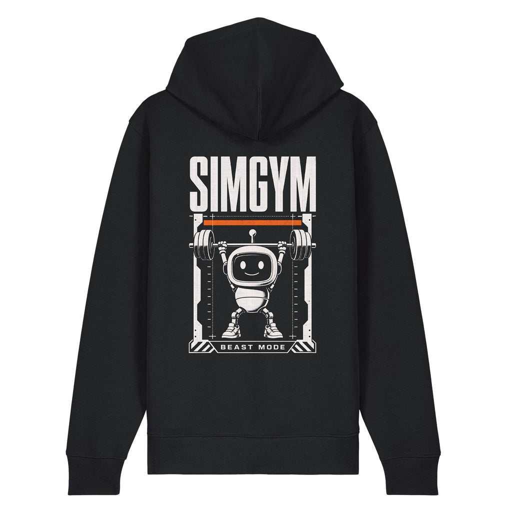 SimGym Load Frame Zip Hoodie in Black - back view