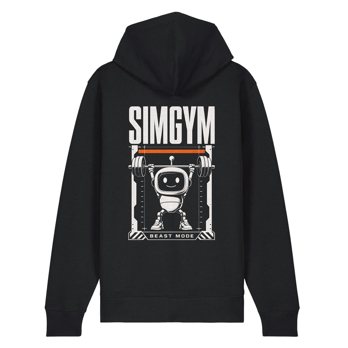 SimGym Load Frame Zip Hoodie in Black - back view