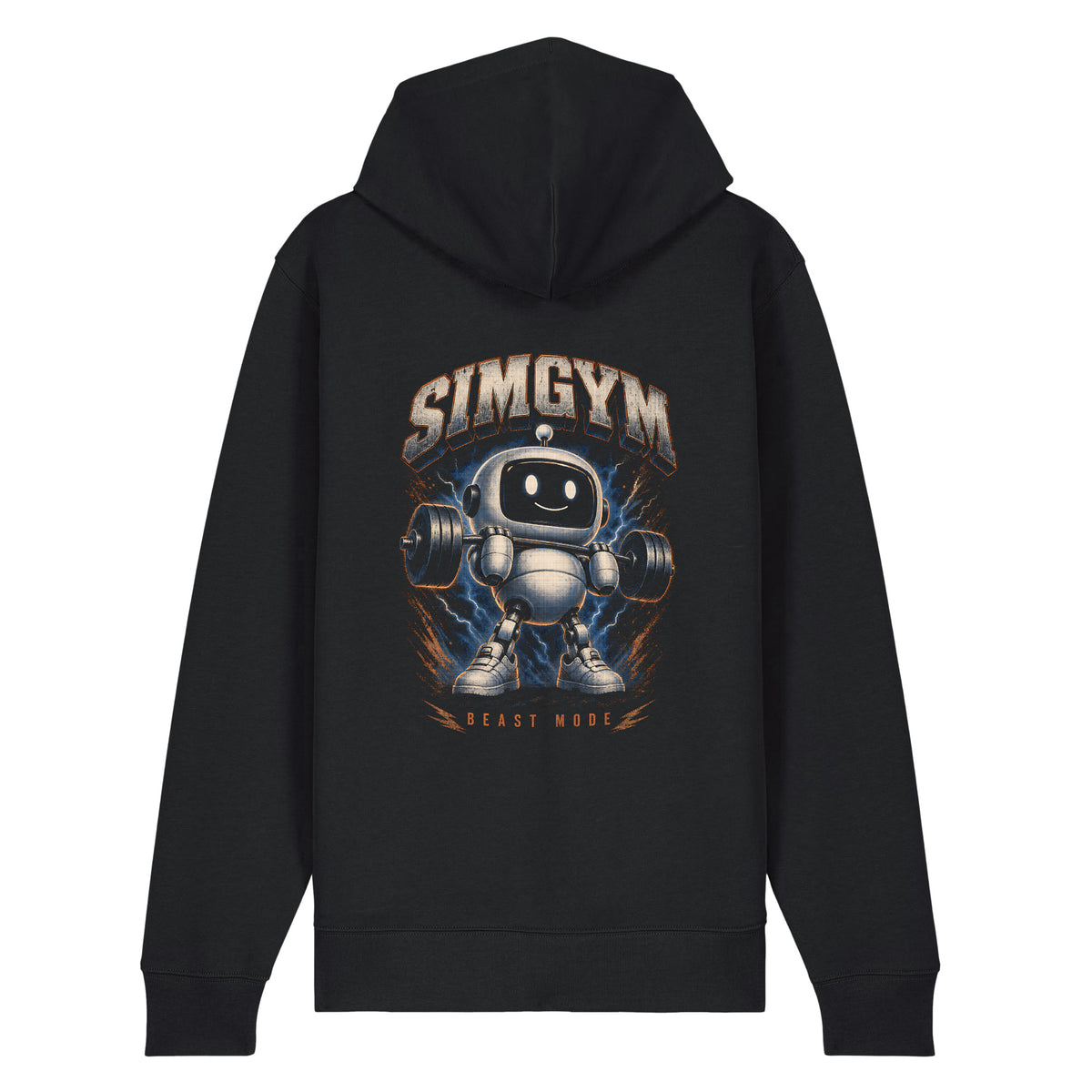 SimGym Beast Mode Zip Hoodie in Black - back view