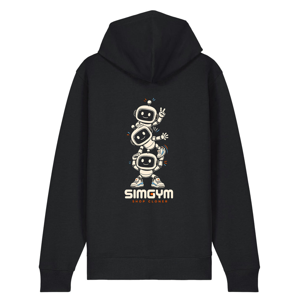 SimGym Clone Crew Zip Hoodie in Black - back view