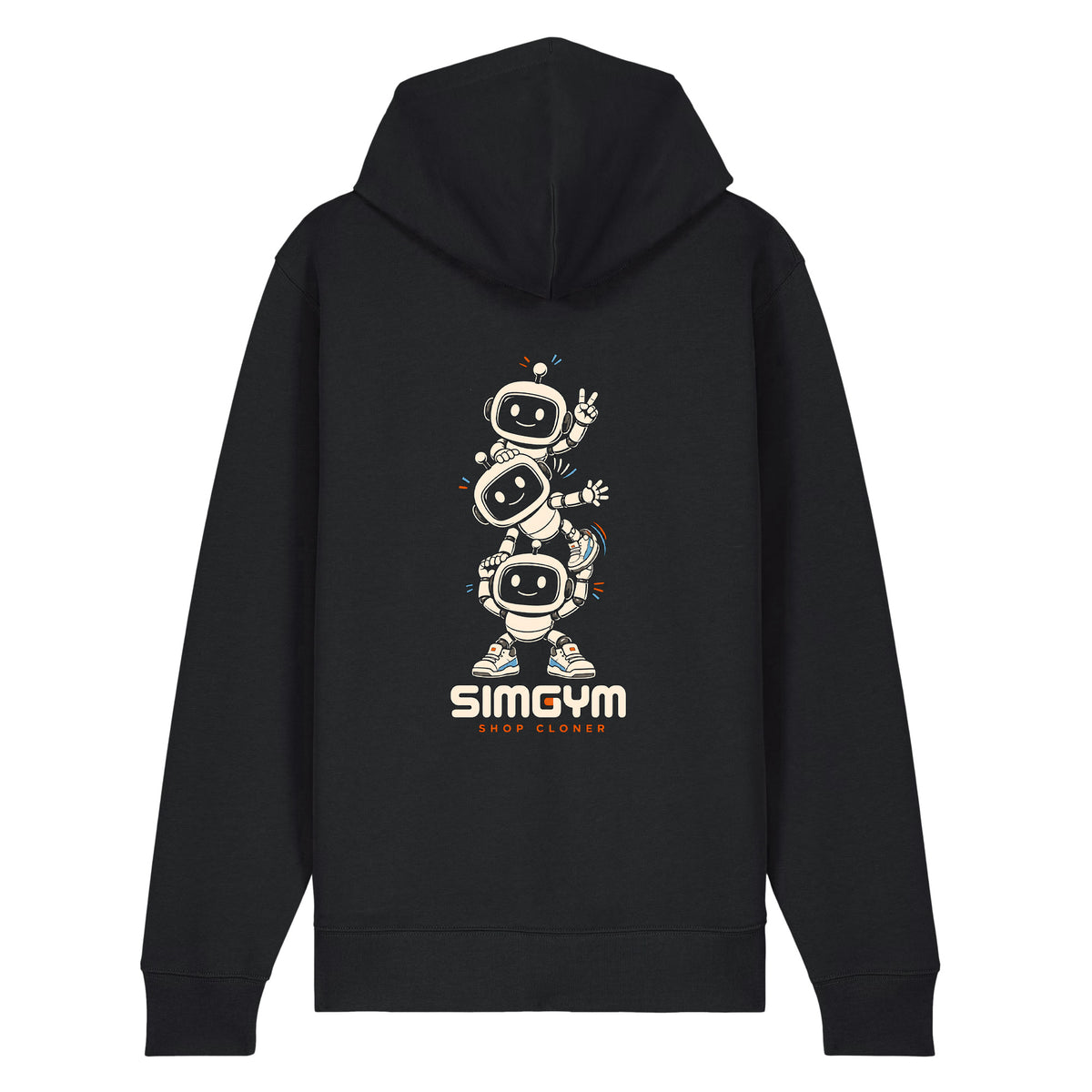 SimGym Clone Crew Zip Hoodie in Black - back view