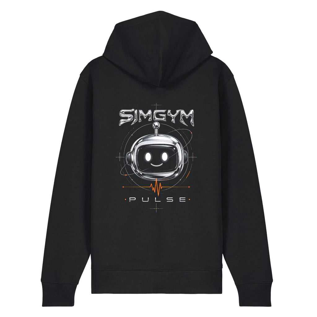 SimGym Chrome Signal Zip Hoodie in Black - back view