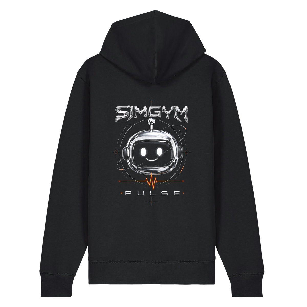 SimGym Chrome Signal Zip Hoodie in Black - back view