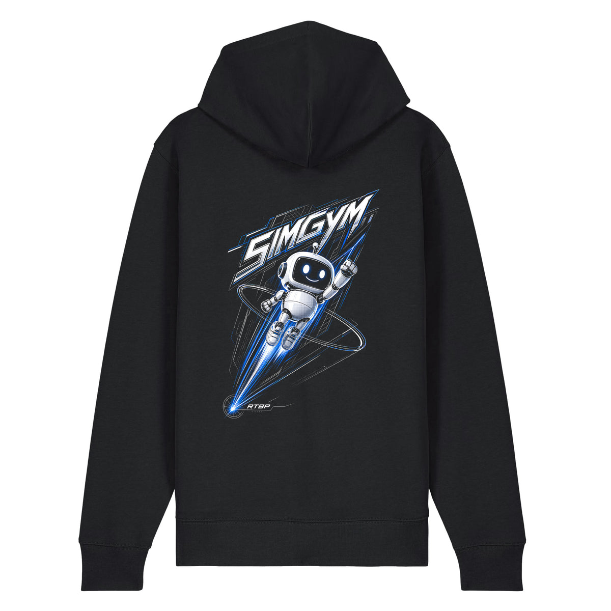SimGym Vector Launch Zip Hoodie in Black - back view
