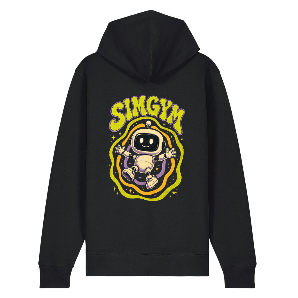 SimGym Orbit Zip Hoodie in Black - back view