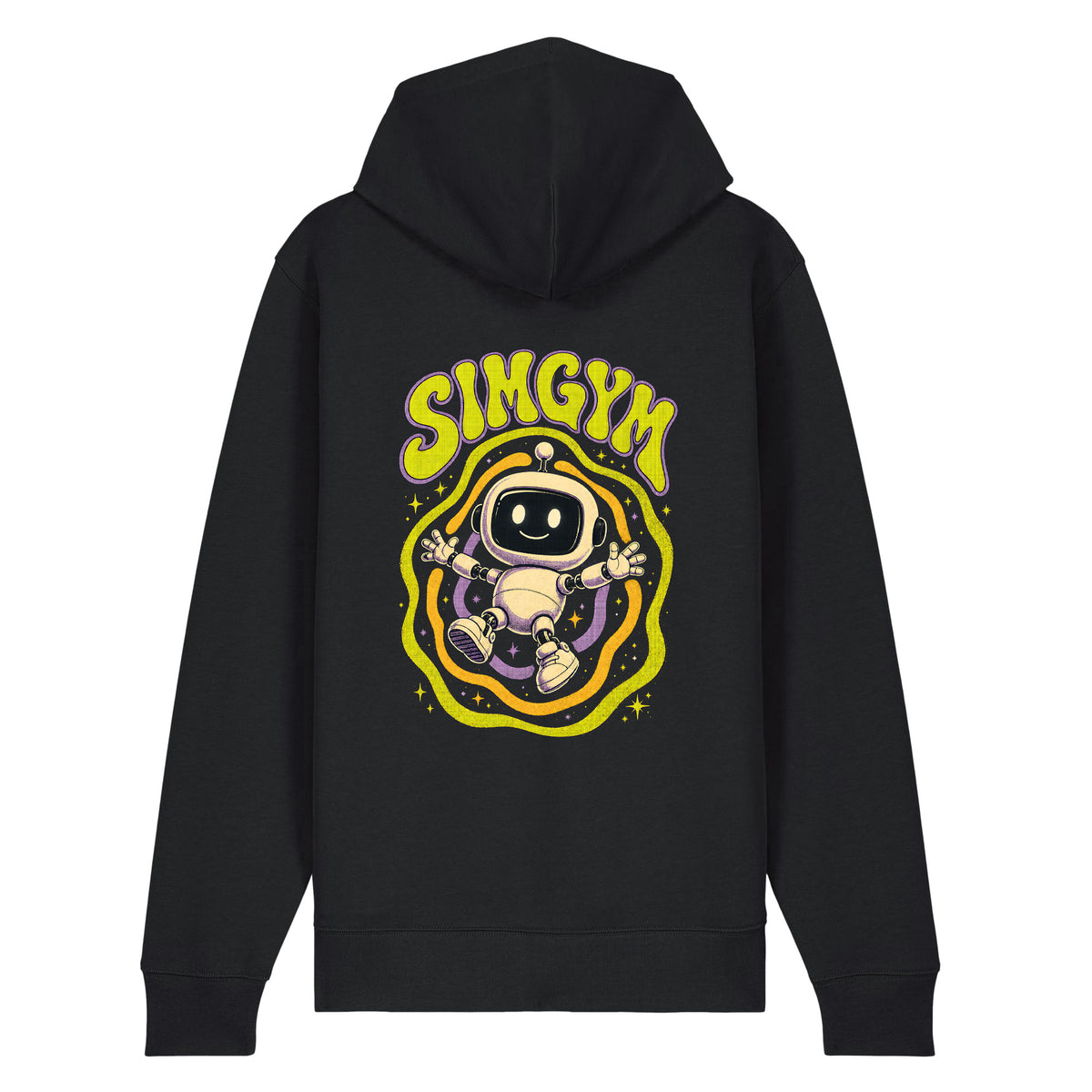 SimGym Orbit Zip Hoodie in Black - back view