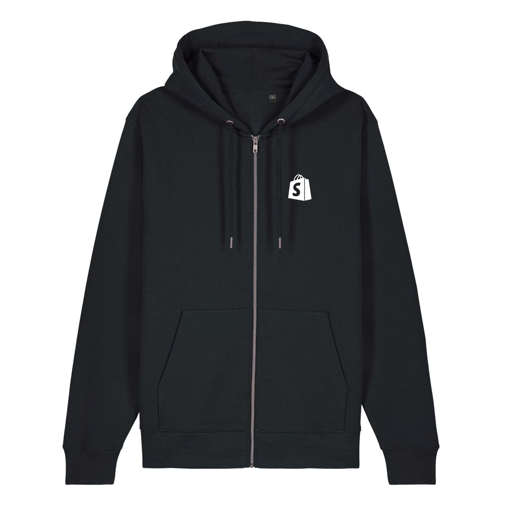 SimGym Chrome Signal Zip Hoodie in Black - front view