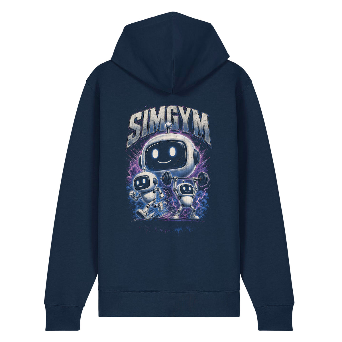 SimGym Robot Bootleg Zip Hoodie in French Navy - back view