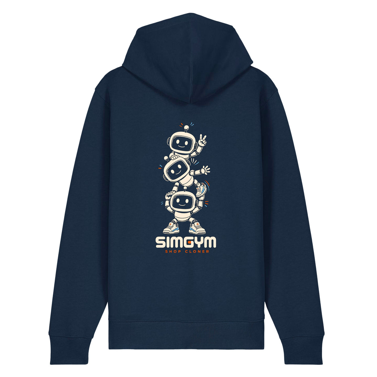 SimGym Clone Crew Zip Hoodie in French Navy - back view