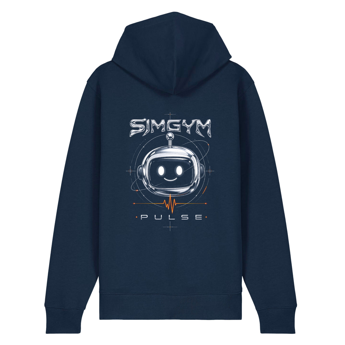 SimGym Chrome Signal Zip Hoodie in French Navy - back view