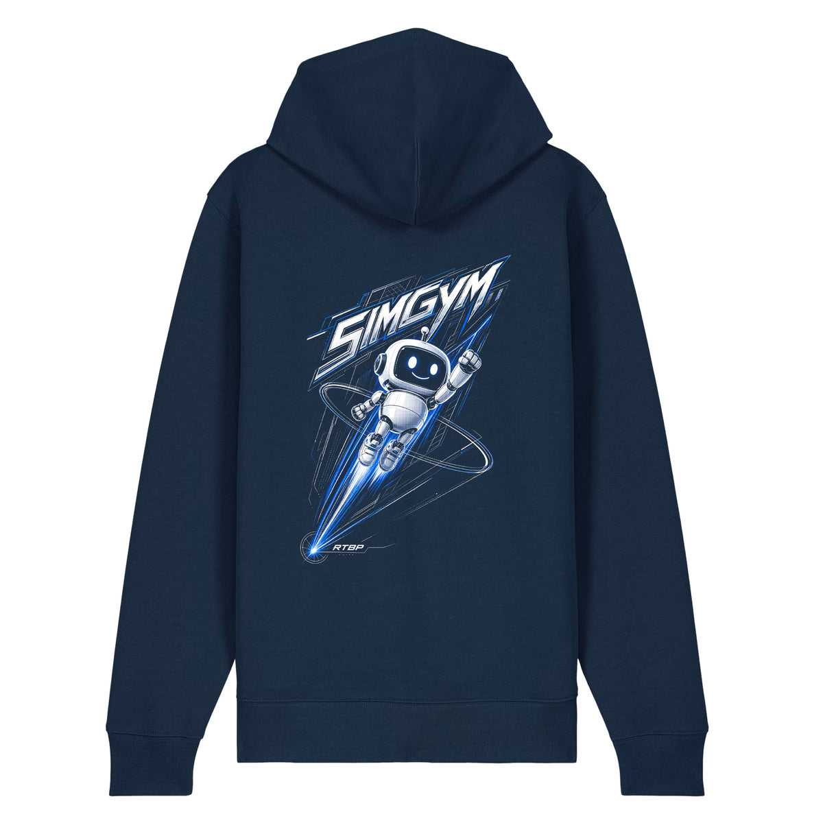 SimGym Vector Launch Zip Hoodie in French Navy - back view