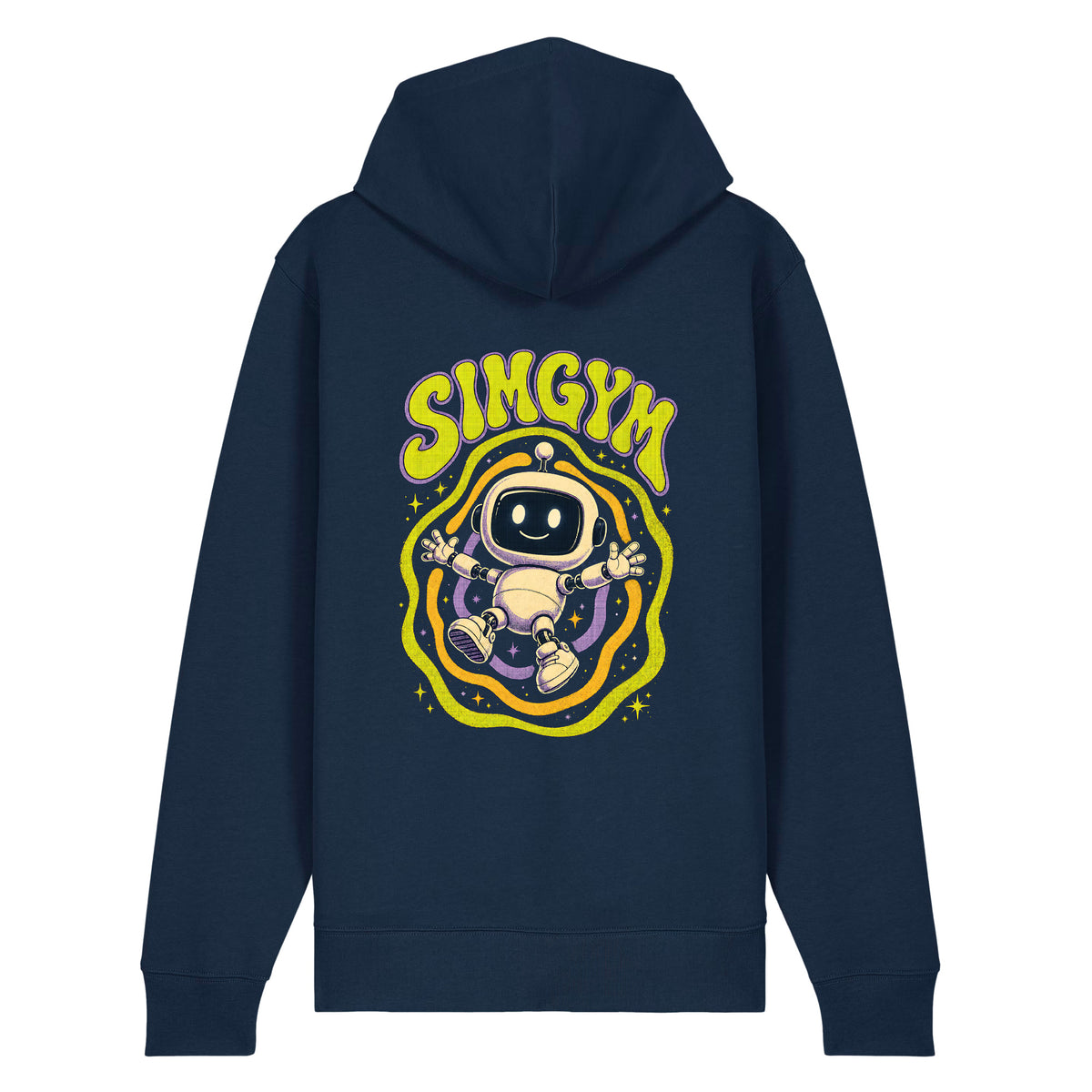 SimGym Orbit Zip Hoodie in French Navy - back view