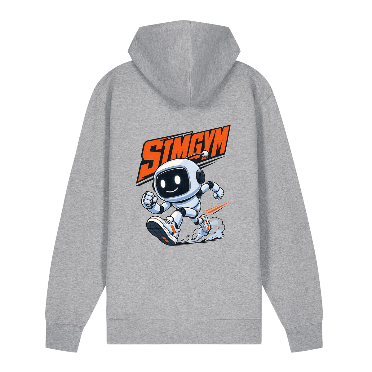 SimGym Sprint Zip Hoodie in Heather Grey - back view