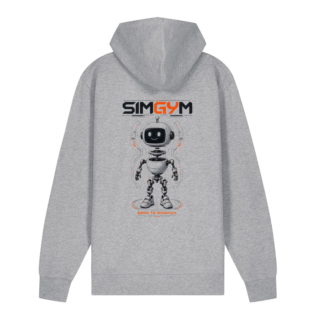 SimGym System Assembly Zip Hoodie in Heather Grey - back view