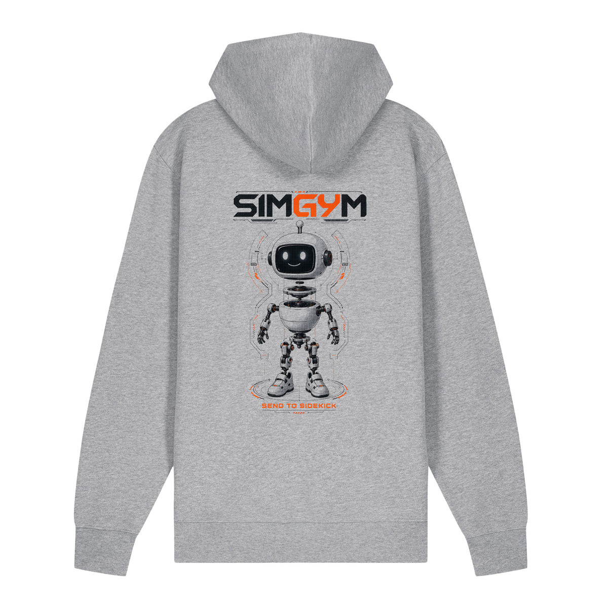SimGym System Assembly Zip Hoodie in Heather Grey - back view