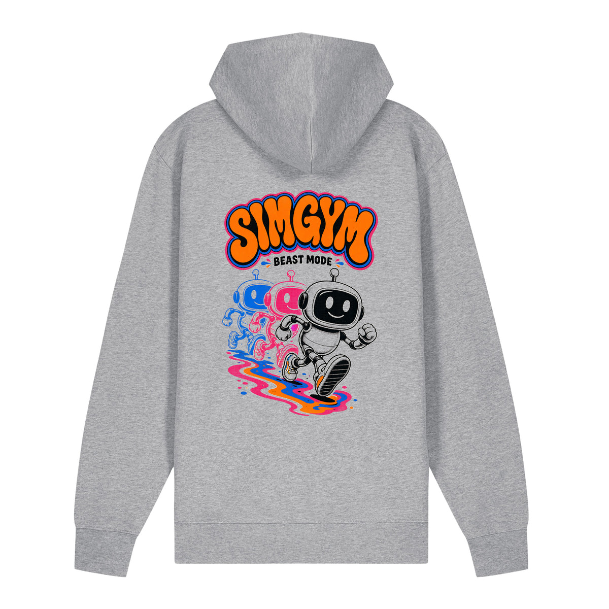 SimGym Echo Run Zip Hoodie in Heather Grey - back view