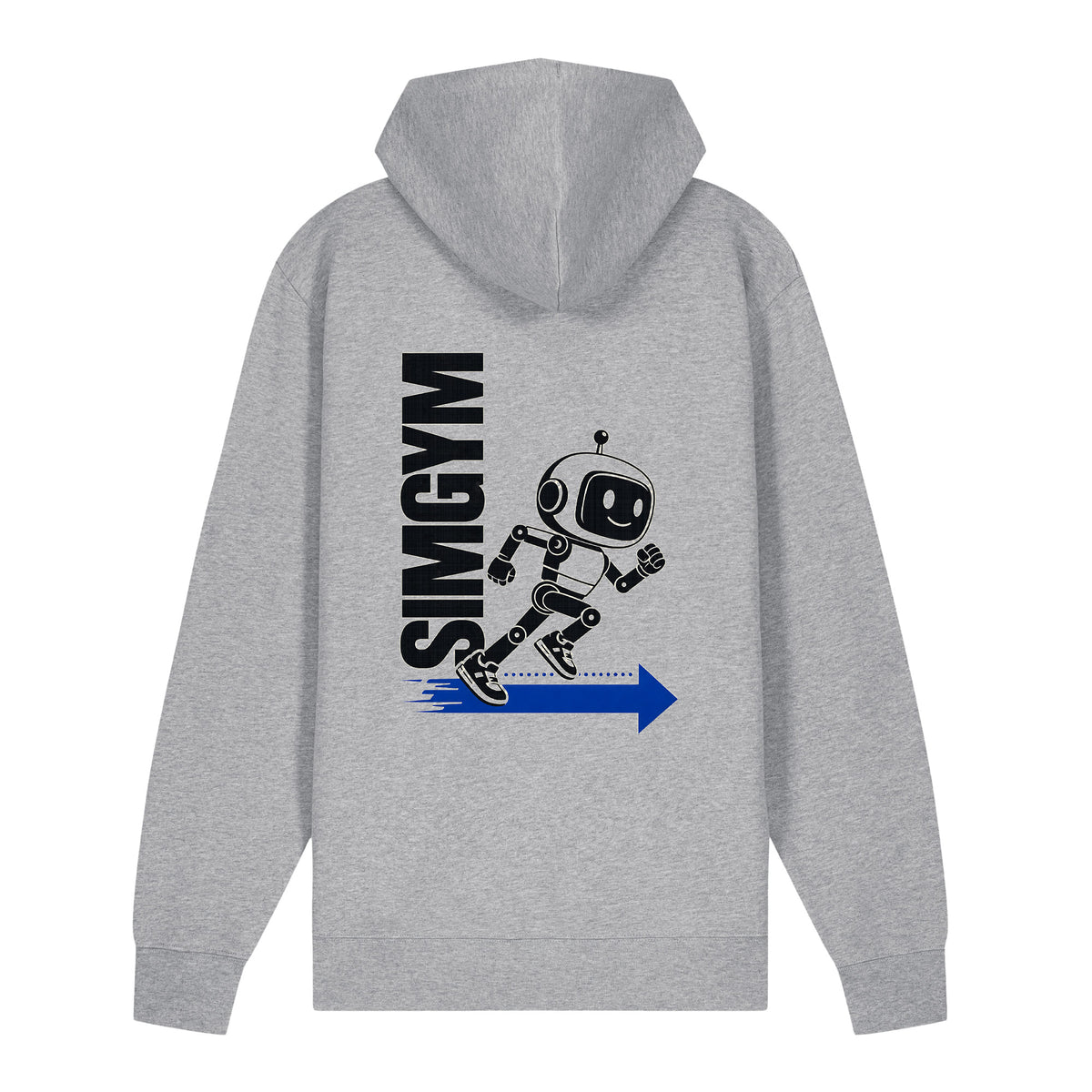 SimGym Motion Diagram Zip Hoodie in Heather Grey - back view