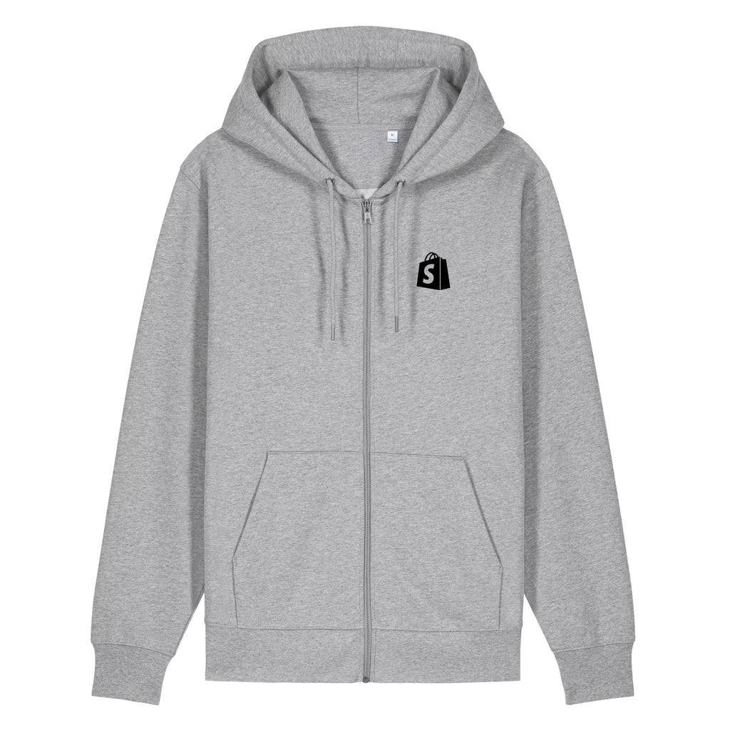 SimGym Heavy Lift Zip Hoodie in Heather Grey - front view