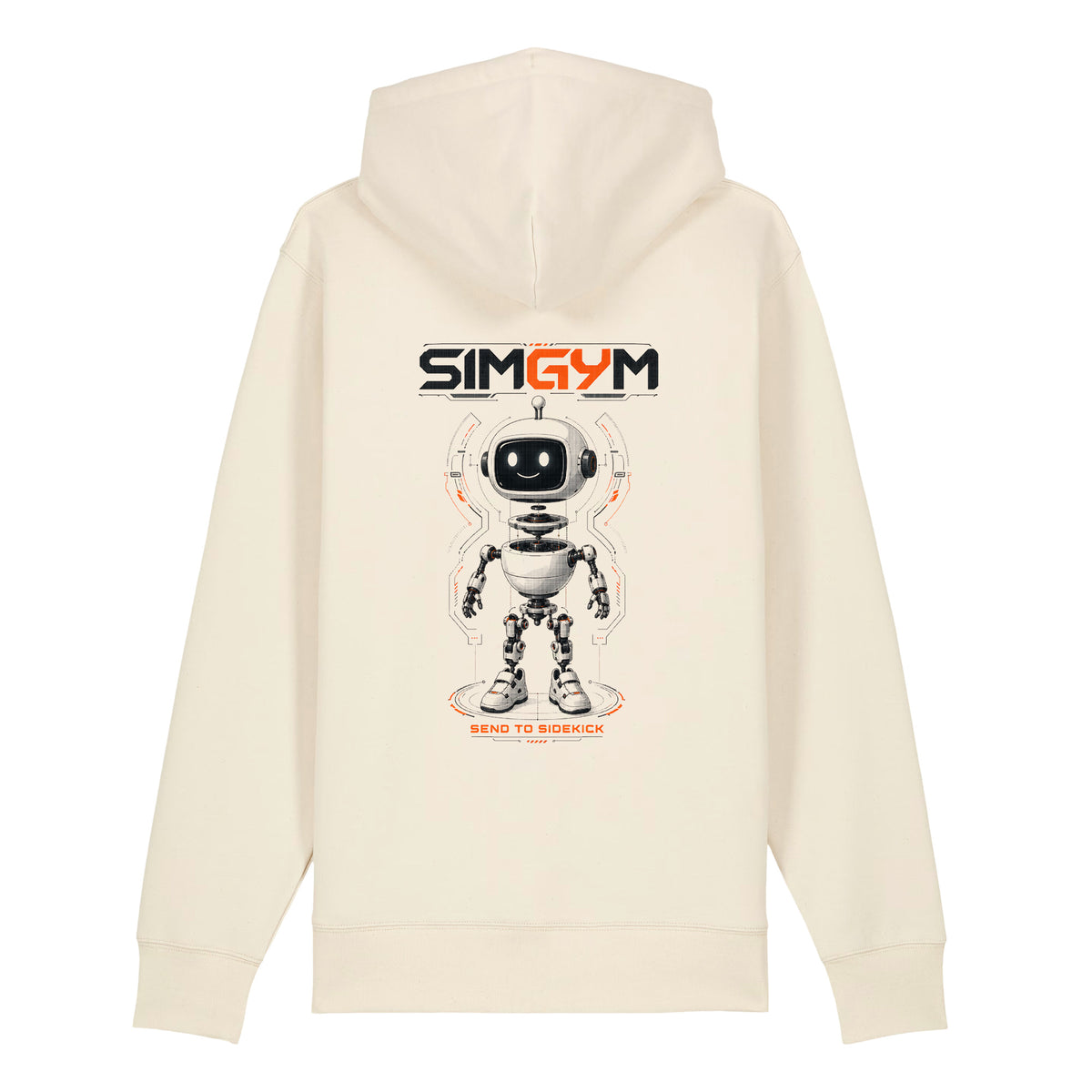 SimGym System Assembly Zip Hoodie in Natural Raw - back view