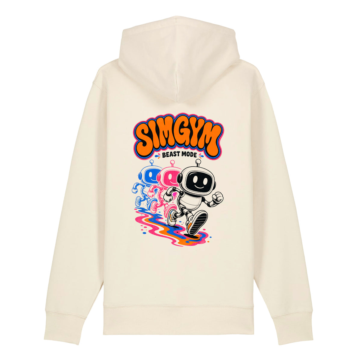 SimGym Echo Run Zip Hoodie in Natural Raw - back view