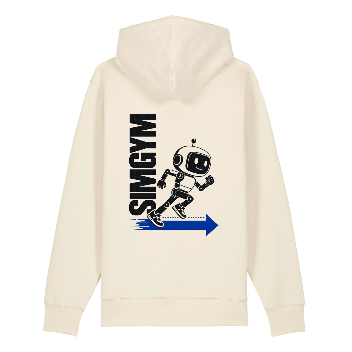 SimGym Motion Diagram Zip Hoodie in Natural Raw - back view
