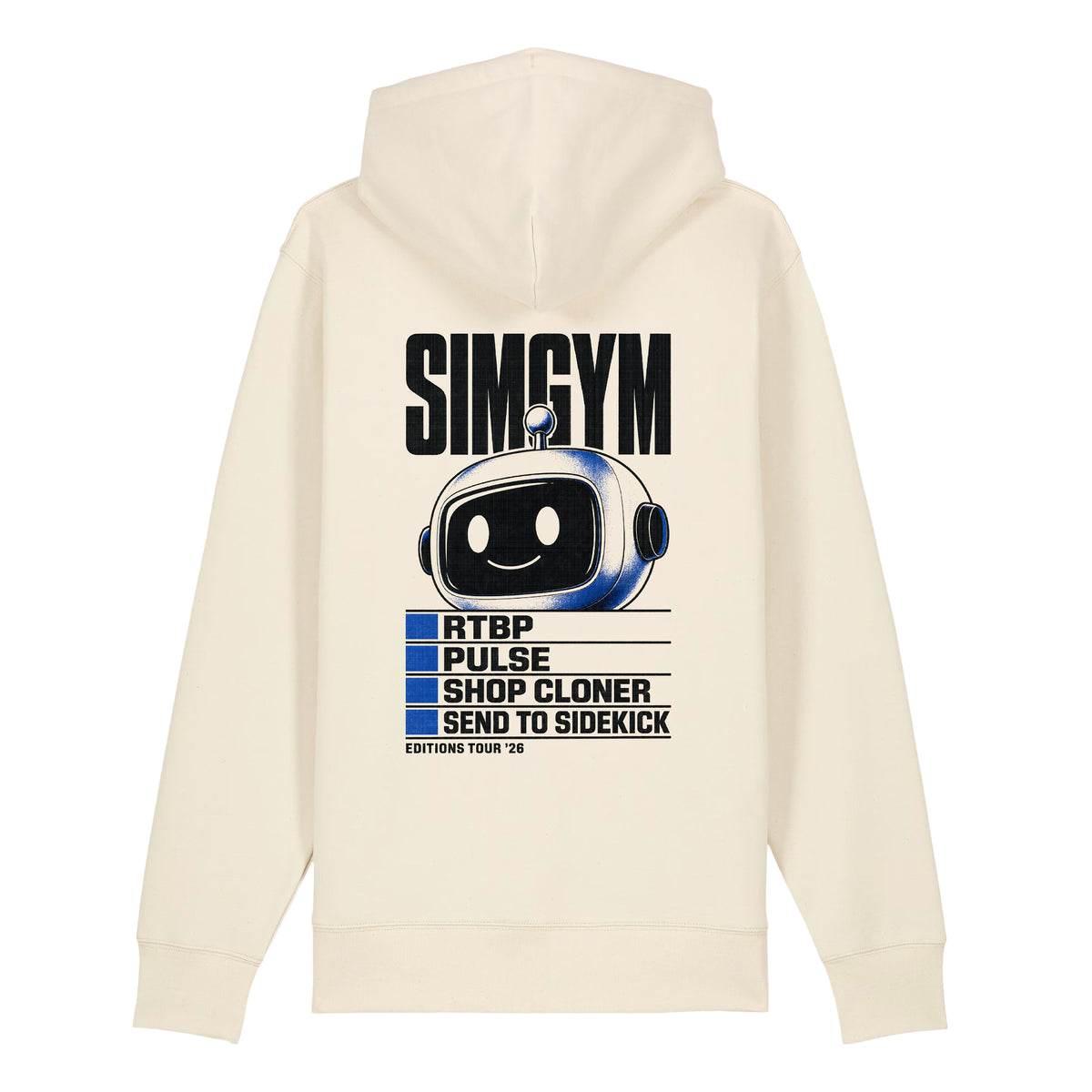 SimGym Feature Manifest Zip Hoodie in Natural Raw - back view