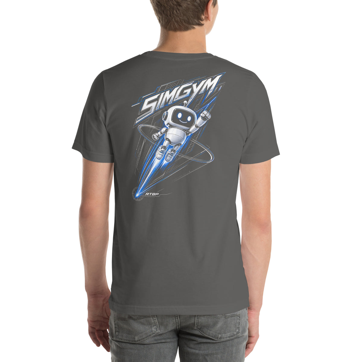 SimGym Vector Launch T-Shirt in Asphalt - back view