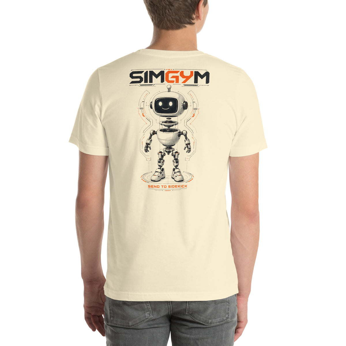SimGym System Assembly T-Shirt in Natural - back view