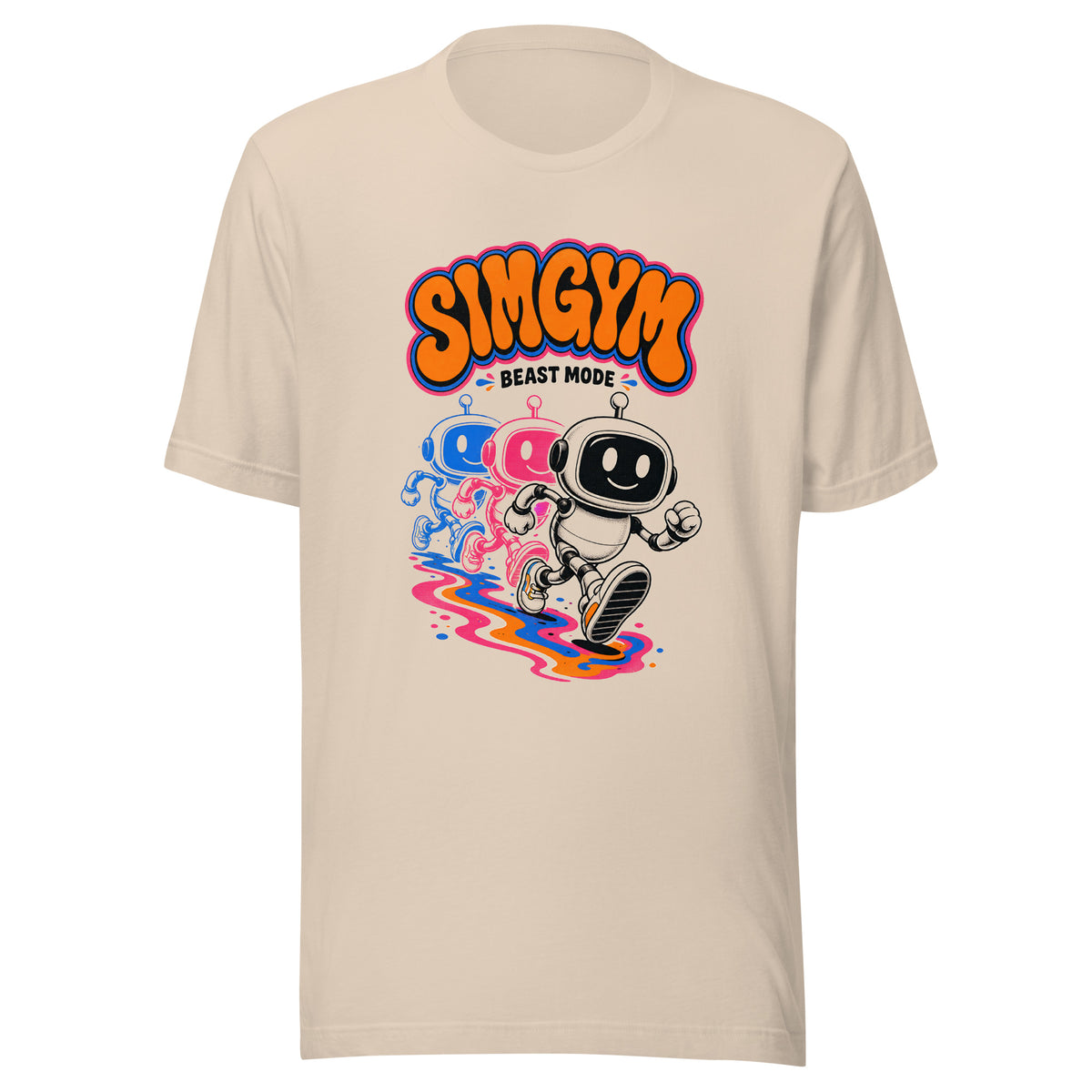SimGym Echo Run T-Shirt in Soft Cream - front view