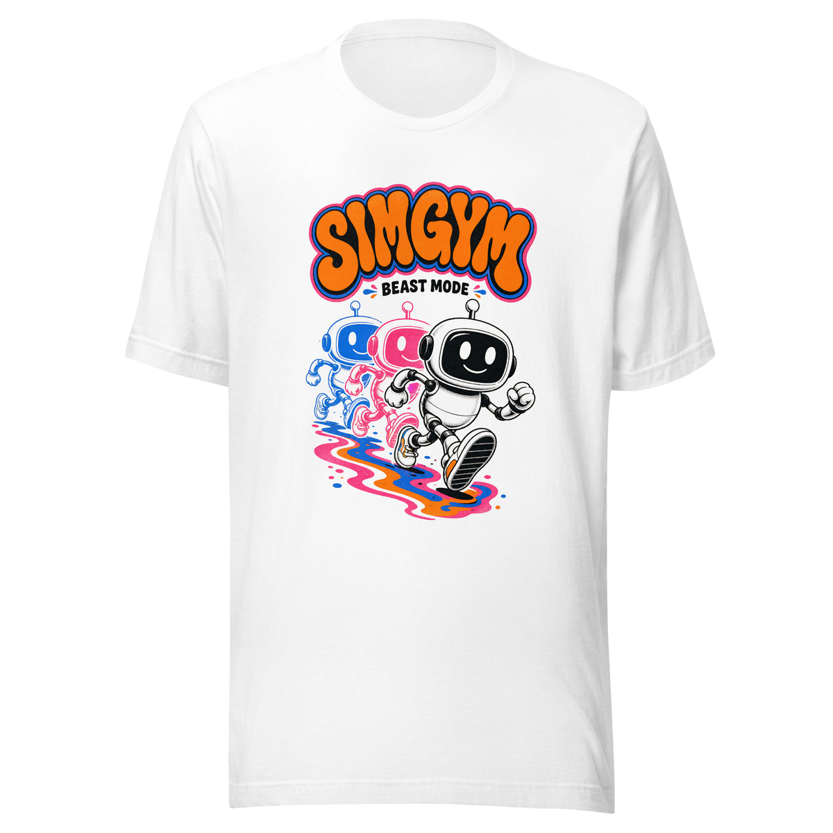 SimGym Echo Run T-Shirt in White - front view